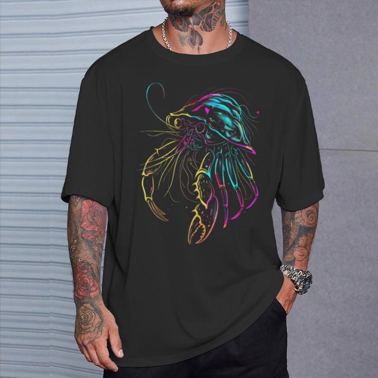 カラフル ヤドカリ 鮮やかな海の生き物 Tシャツ 彼への贈り物