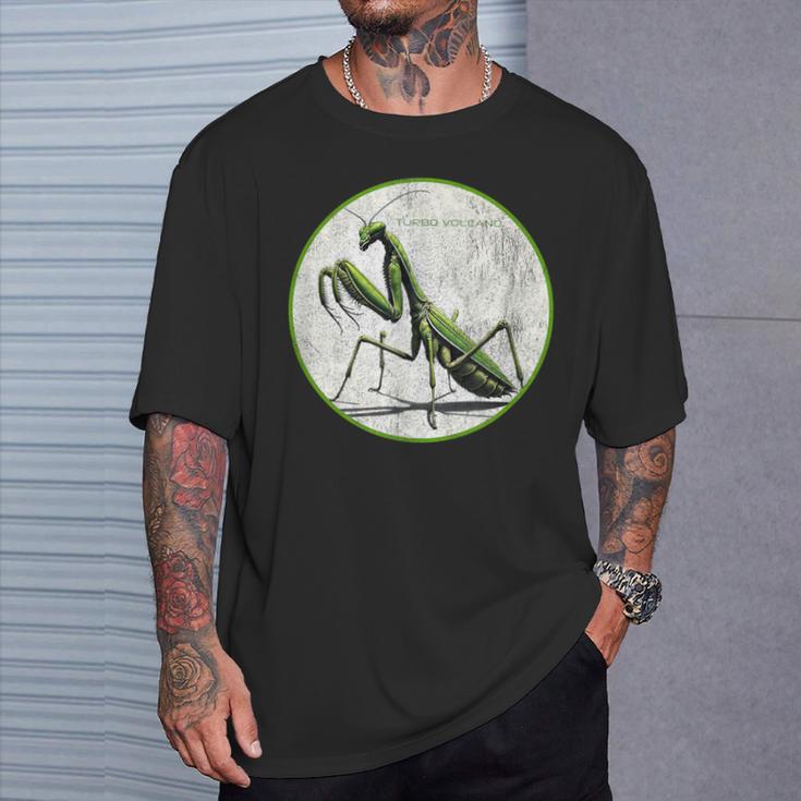 カラフル レトロ カマキリ 昆虫 ヴィンテージ デザイン Tシャツ 彼への贈り物