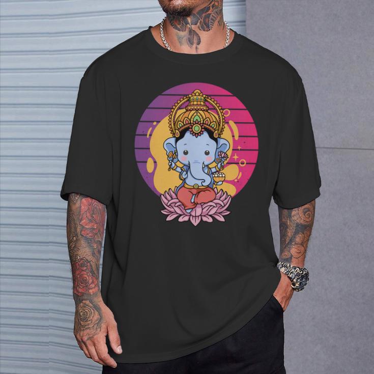 ガネーシャ 象 ヒンドゥー教の神 ガネーシャ 河合主 ガネーシャ 長袖tシャツ Tシャツ 彼への贈り物