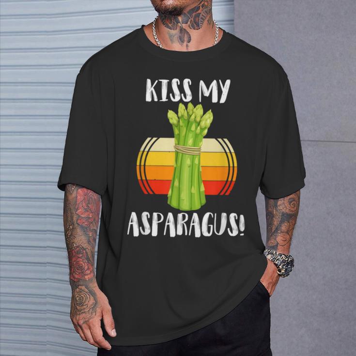 キスマイアスパラガス 野菜ミーム 農家 オーガニック ガーデニング Tシャツ 彼への贈り物
