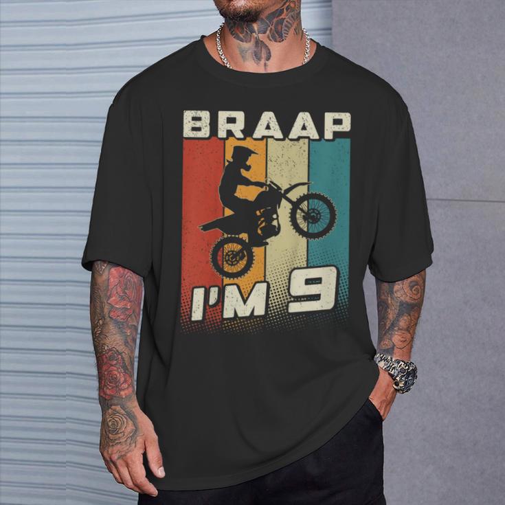 キッズ Braap I'm 9 ダートバイク 誕生日 9 Mx 9歳の誕生日 モトクロス Tシャツ 彼への贈り物