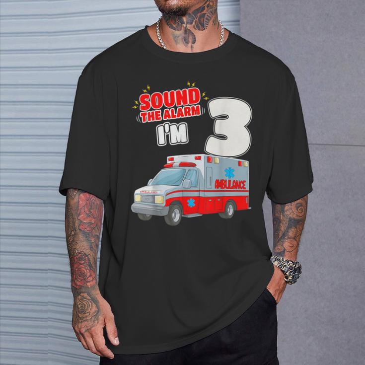 キッズ Ems 車 3歳の誕生日シャツ 3歳 救急車 Tシャツ 彼への贈り物