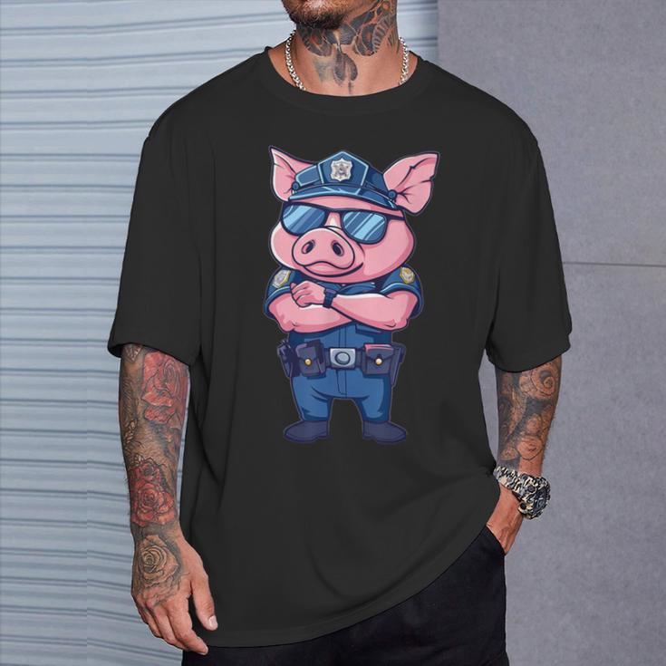 キッズ 警察豚 Tシャツ 彼への贈り物