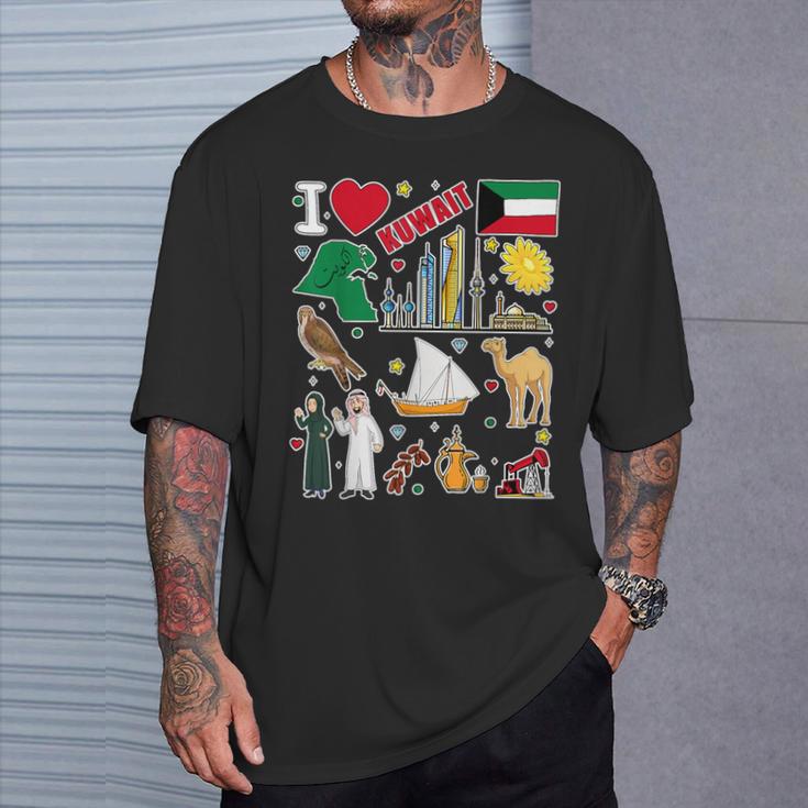 クウェート 手描きのシンボル クウェート地図 文化的アイコン Tシャツ 彼への贈り物