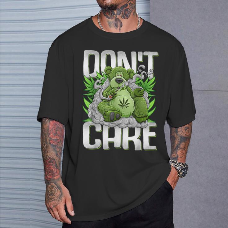 クマのスモーキングウィードマリファナtシャツ 面白いウィードベアtシャツ Tシャツ 彼への贈り物