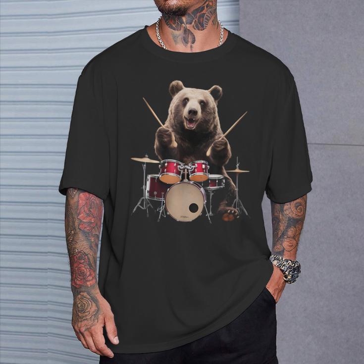 クマの演奏 ドラム リアル Tシャツ 彼への贈り物