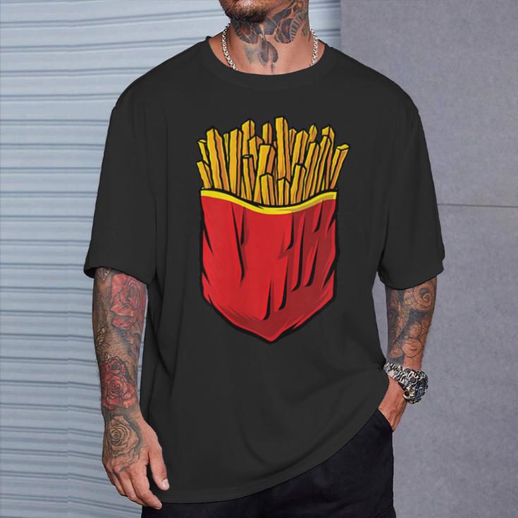クールなフライドポテトポケットノベルティグラフィックtシャツ&クールデザイン Tシャツ 彼への贈り物