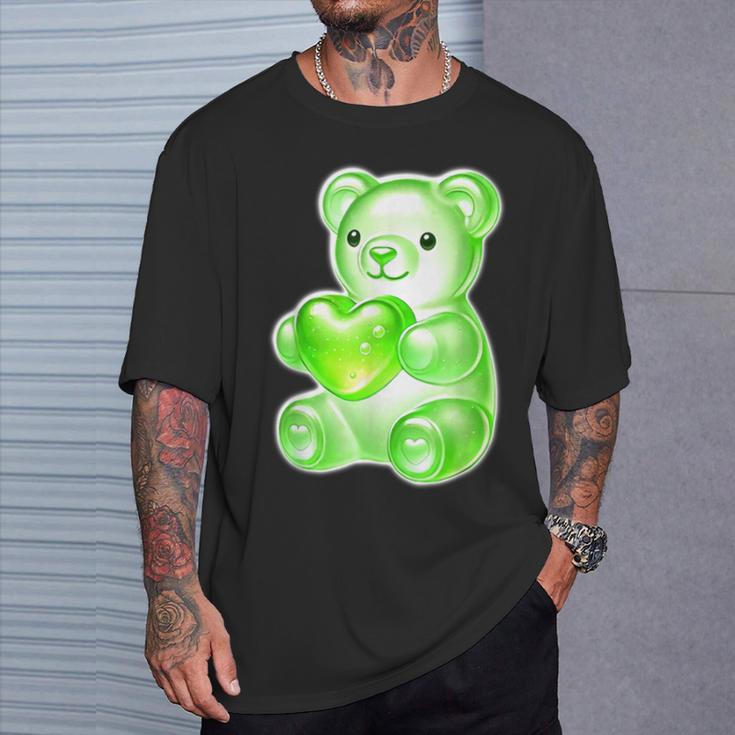 グミベア キャンディ ハート グリーン Tシャツ 彼への贈り物