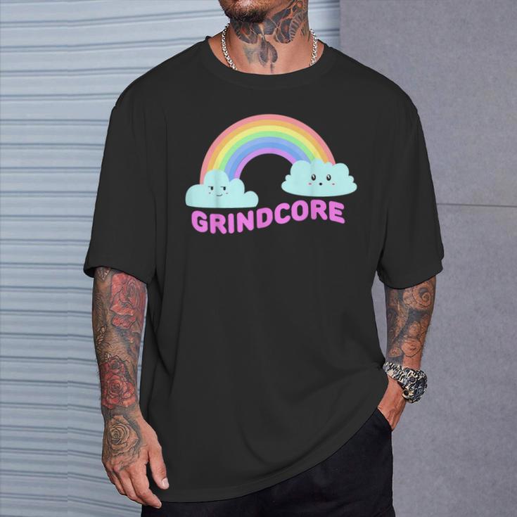 グラインドコアシャツ 皮肉なレインボー 面白いグラインドコアミュージック Tシャツ 彼への贈り物