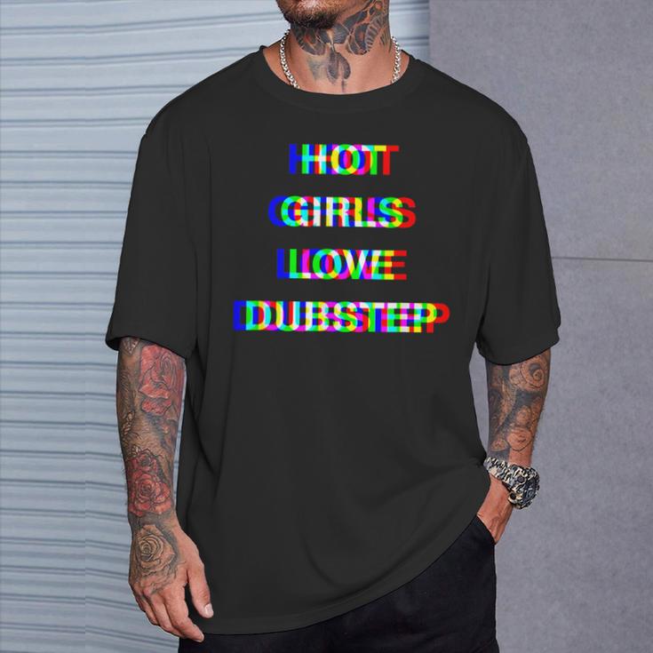 グリッチ ダブステップ レイブ ホットガールズラブデザイン Tシャツ 彼への贈り物