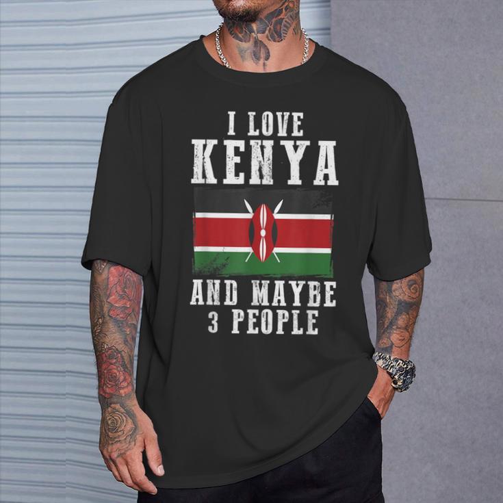 ケニアアフリカ国旗 I Love Kenya Tシャツ 彼への贈り物