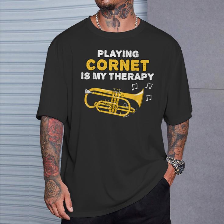 コルネットを演奏することが私のセラピーです Tシャツ 彼への贈り物