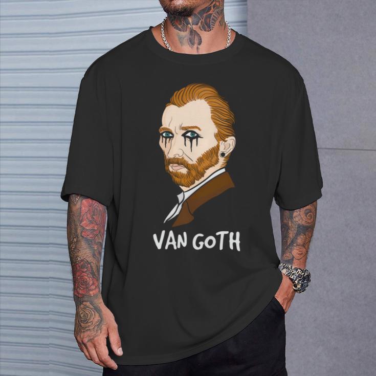ゴッホ ゴス ポートレート ダーク 美術史 駄洒落ゴシック ユーモア 長袖tシャツ Tシャツ 彼への贈り物