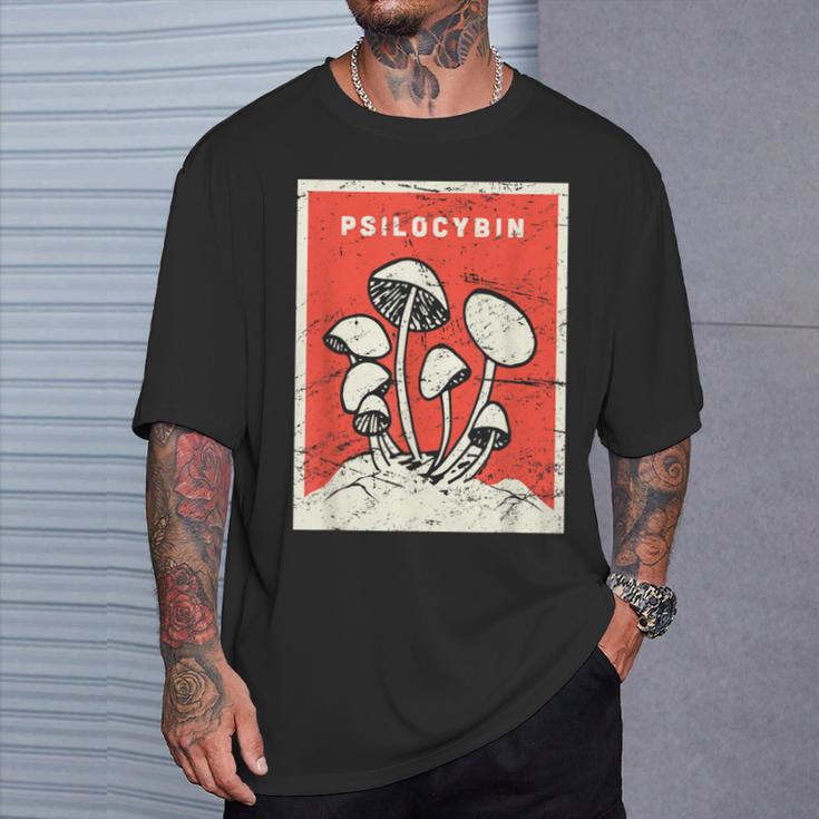 サイロシビンtシャツ レトロサイケデリックマジックマッシュルーム Tシャツ 彼への贈り物
