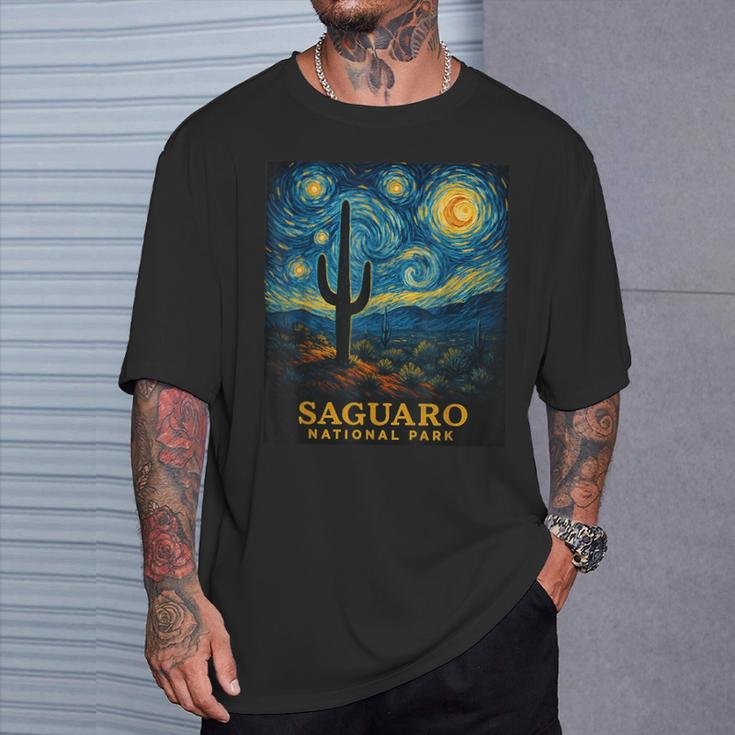 サグアロ国立公園にインスパイアされた星空の夜の冒険 Tシャツ 彼への贈り物