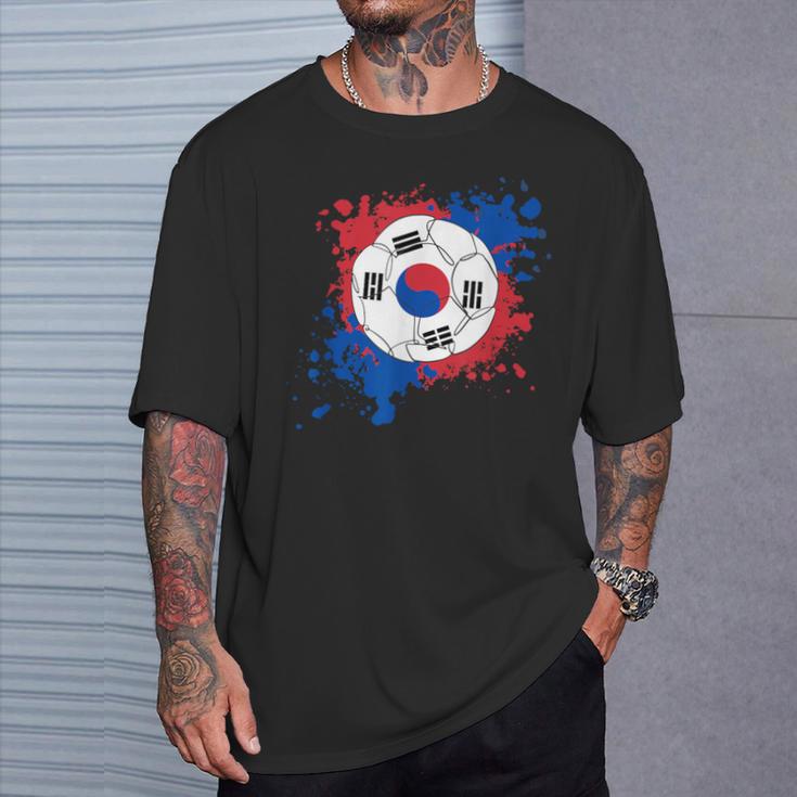 サッカーボール 韓国国旗付き Tシャツ 彼への贈り物