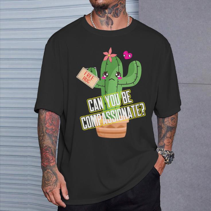 サボテンフリーハグ 思いやり Tシャツ 彼への贈り物