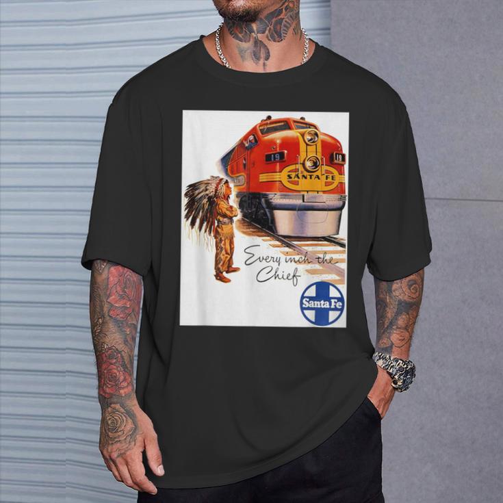 サンタフェ鉄道 ネイティブアメリカン 列車レール 旅行 Tシャツ 彼への贈り物