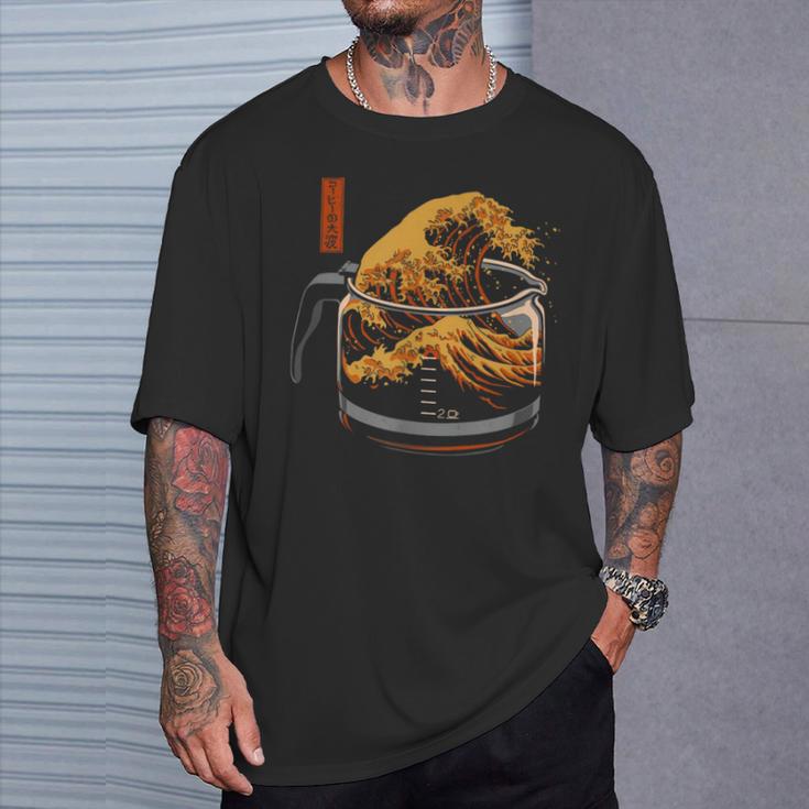 ザ・グレート・ウェーブ・オブ・コーヒー Tシャツ 彼への贈り物