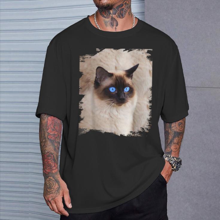 シャムの子猫の頭の顔 Tシャツ 彼への贈り物