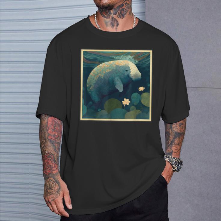 シュールレアリズム 日本画マナティー Tシャツ 彼への贈り物