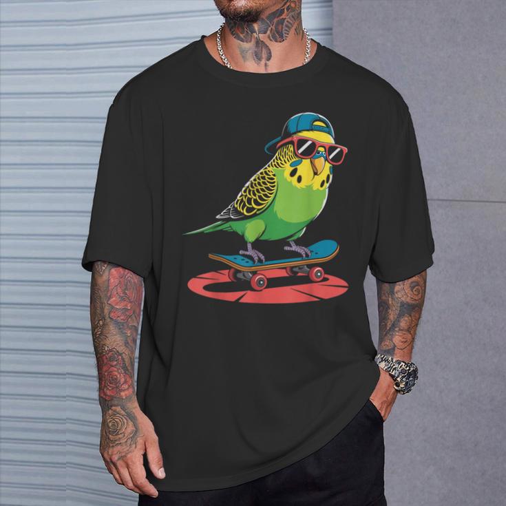 スケートボード セキセイインコ スケート セキセイインコ Tシャツ 彼への贈り物