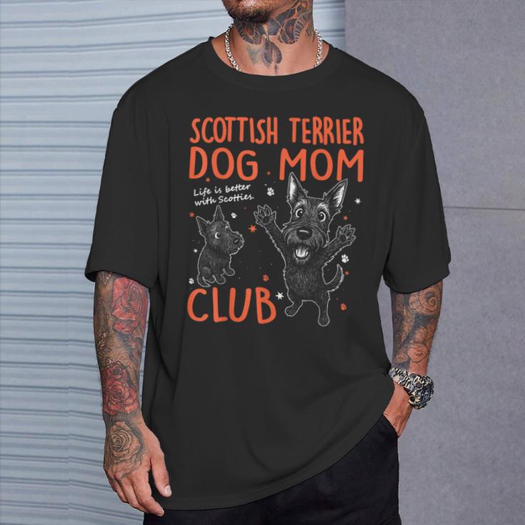 スコティッシュテリア ママクラブ 犬 ママ ママ 母の日 かわいい Tシャツ 彼への贈り物