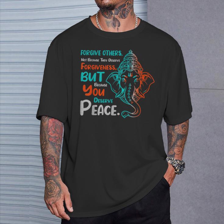 スピリチュアル・ピース・ガネーシャ Tシャツ 彼への贈り物