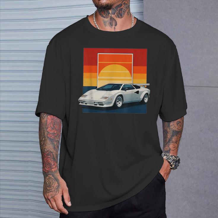 スポーツカー カウンタック イタリア ファスト クラシック スー Tシャツ 彼への贈り物