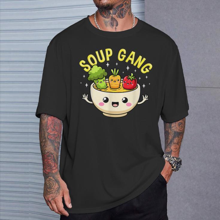 スープギャング かわいい 野菜 ボウル入り かわいい 料理 楽しい Tシャツ 彼への贈り物