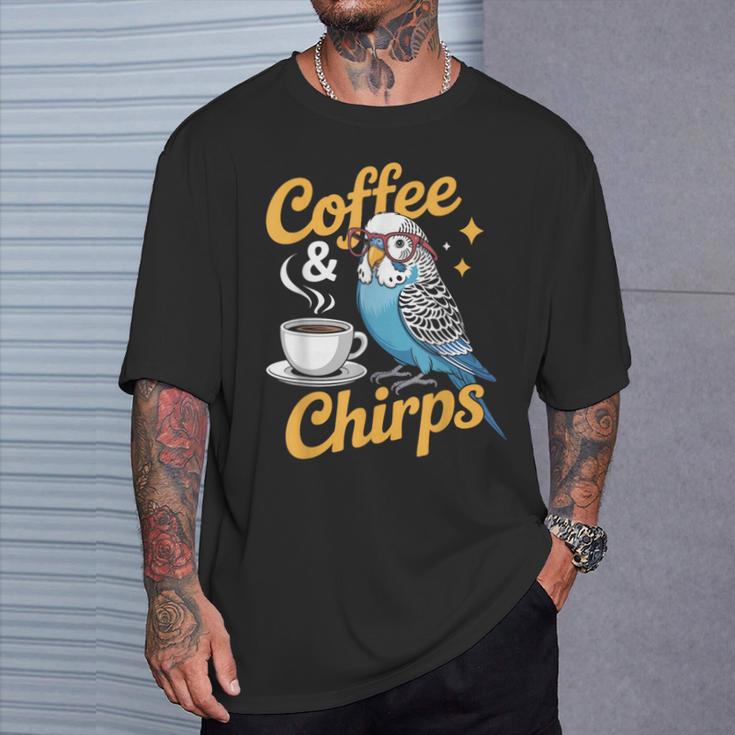セキセイインコ コーヒー チャープス セキセイインコ Tシャツ 彼への贈り物