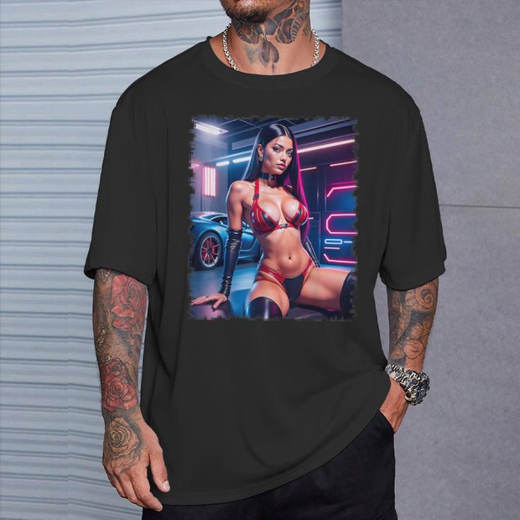 セクシーガールグラフィックtシャツ セクシーラティーナビキニモデル&スポーツカー Tシャツ 彼への贈り物