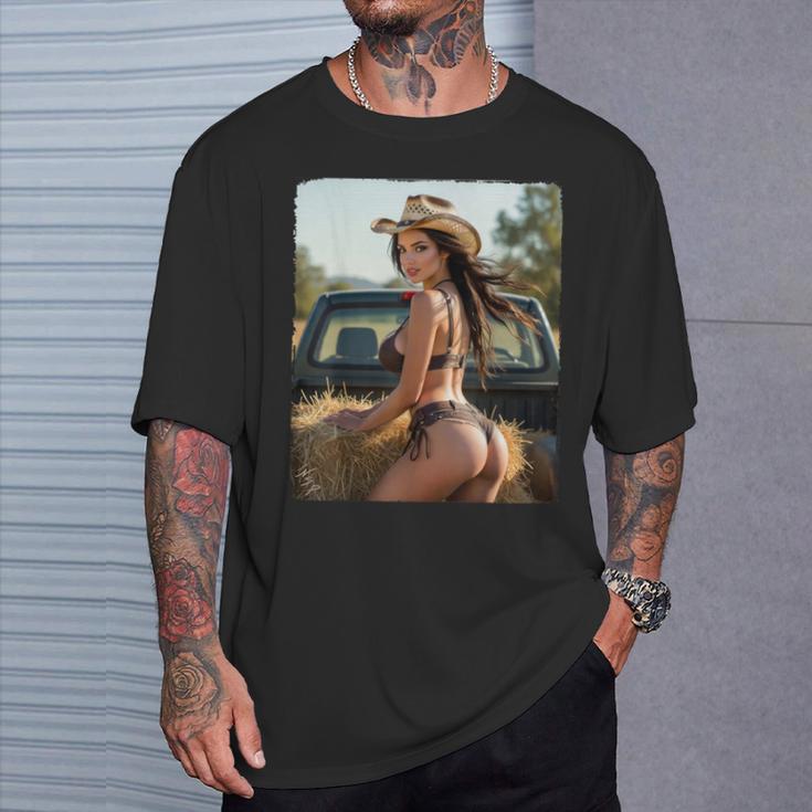 セクシーガールグラフィックtシャツ カウガールピンナップガール 2 Tシャツ 彼への贈り物