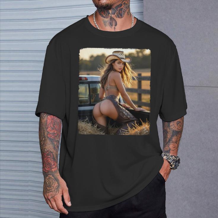 セクシーガールグラフィックtシャツ カウガールピンナップガール 4 Tシャツ 彼への贈り物
