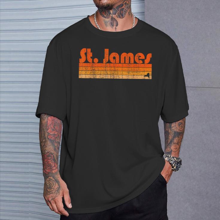 セントジェームス、ニューヨークレトロ80年代スタイル Tシャツ 彼への贈り物