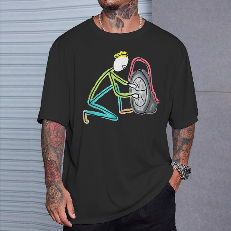 タイヤ交換。 Tシャツ 彼への贈り物