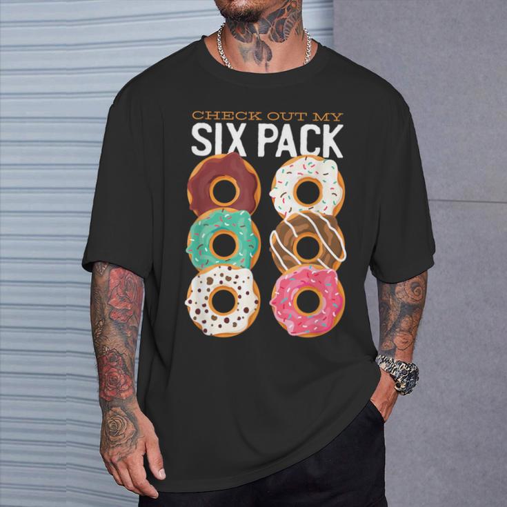 チェックアウトおれのシックスパックおもしろドーナツ Tシャツ 彼への贈り物