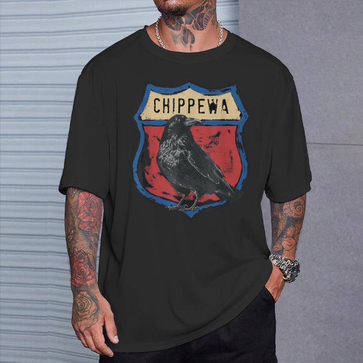 チペワ アメリカインディアン部族 レイヴン インターステート バッジ Tシャツ 彼への贈り物