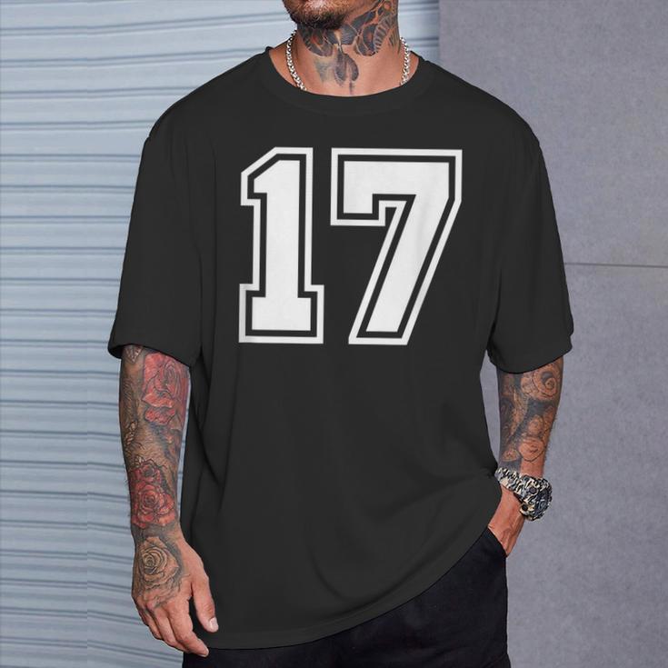 チームジャージーナンバー＃17スポーツギフト Tシャツ 彼への贈り物