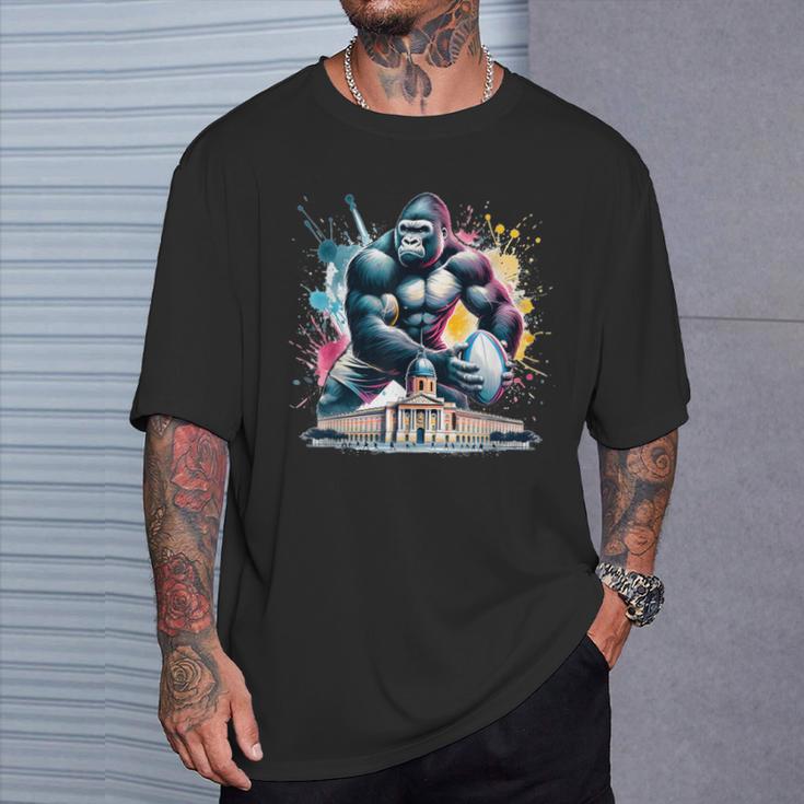 トゥールーズラグビー水彩 Tシャツ 彼への贈り物