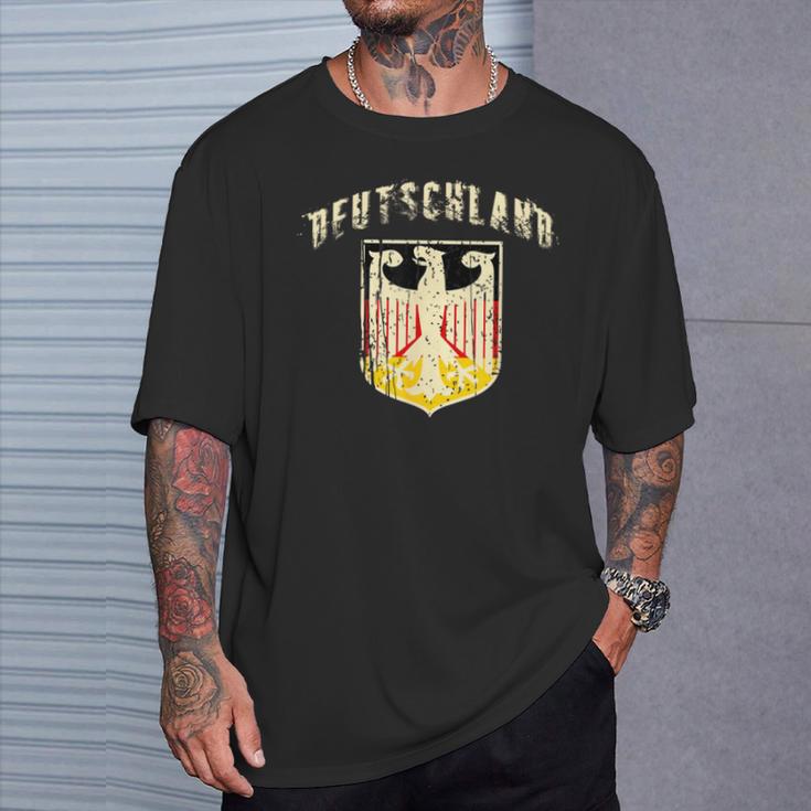 ドイツ ビンテージ フラッグ バナー 紋章 イーグル Tシャツ 彼への贈り物