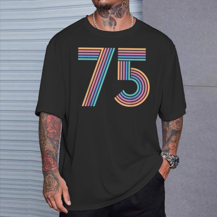 ナンバー 75 七五周年 男性 女性 75歳の誕生日 Tシャツ 彼への贈り物