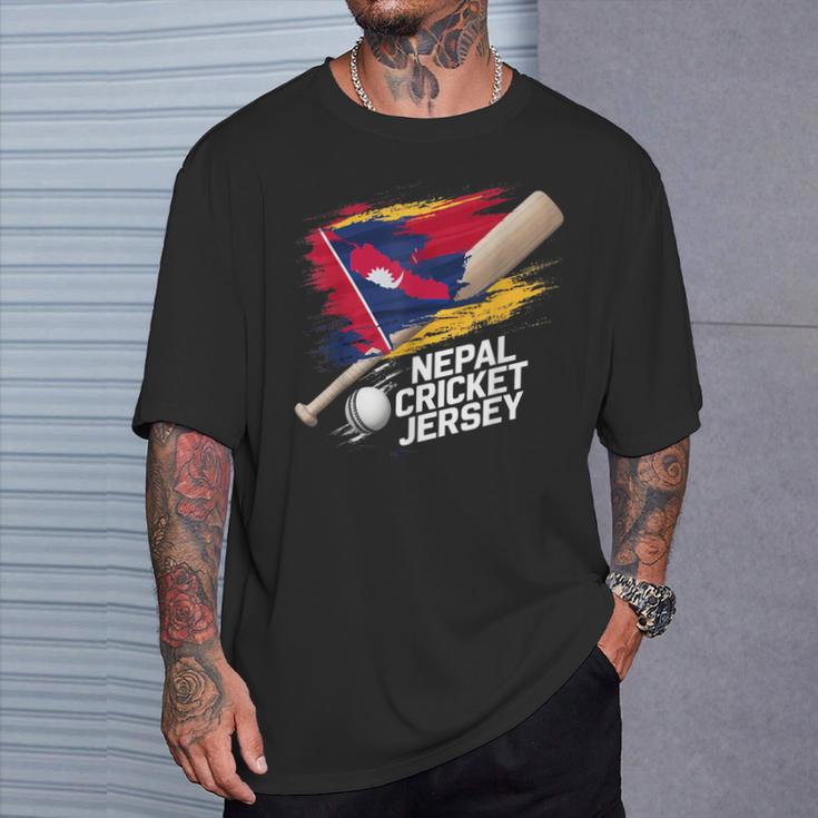 ネパール クリケットジャージ 2024 ネパールのクリケットフラッグ Tシャツ 彼への贈り物