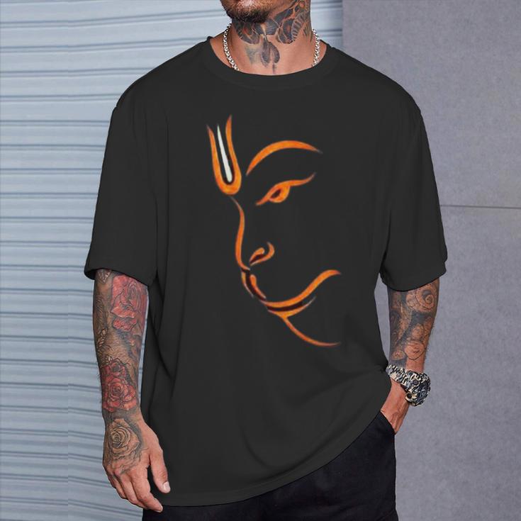 ハヌマーンフェイス-ラインアート Tシャツ 彼への贈り物
