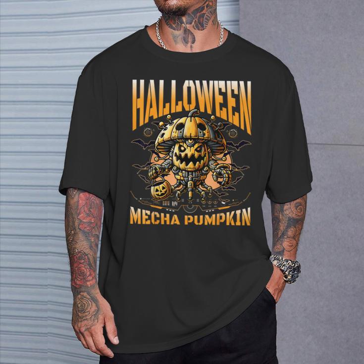 ハロウィンメカかぼちゃロボットsfホラー Tシャツ 彼への贈り物
