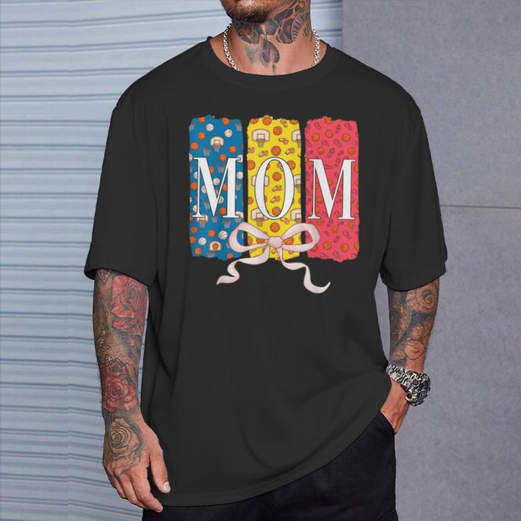バスケットボールママコケットボウバスケットボールボール柄母の日 Tシャツ 彼への贈り物
