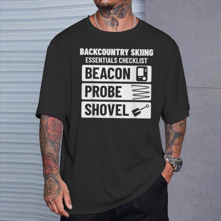 バックカントリースキー エッセンシャルチェックリスト ゲレンデ外スキーヤー用 Tシャツ 彼への贈り物