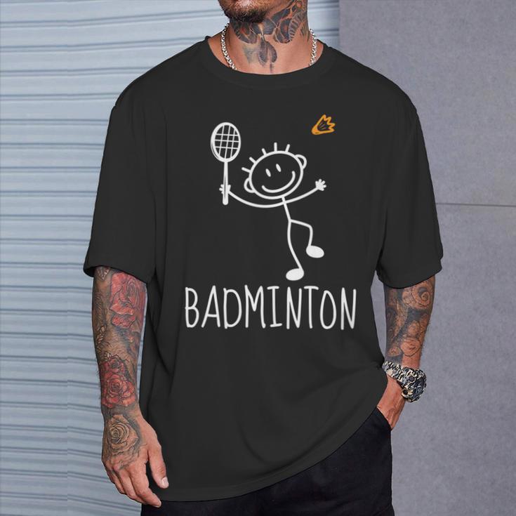 バドミントンプレーヤー バドミントンラケット シャトルコック バーディースポーツ 長袖tシャツ Tシャツ 彼への贈り物