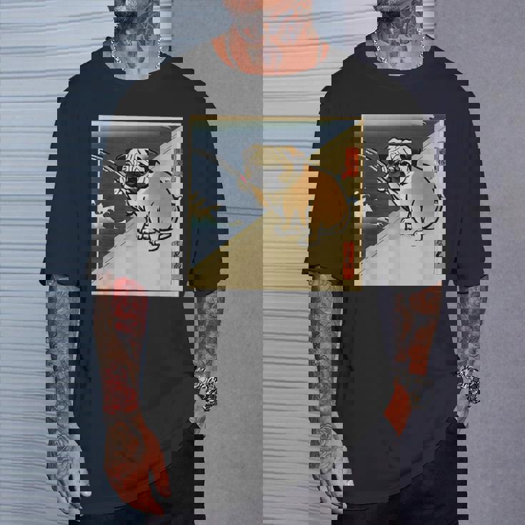 パグ 犬 面白いtシャツ イヌ 釣り メンズ おもしろ 面白い 服 おもしろグッズ 文字tシャツ ネタ 海釣り 川釣り Tシャツ 彼への贈り物