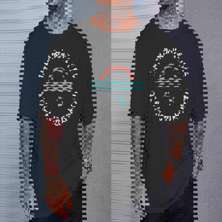 パラダイスライフサンセットノースショアハワイ諸島 Tシャツ 彼への贈り物